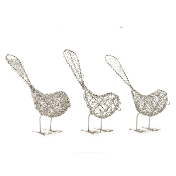 Sculpted Wire Birds - Pack Of 3, Assorted - Fair Go Trading