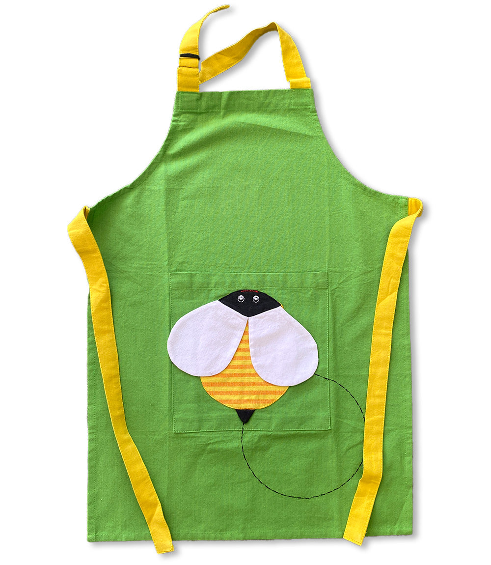 Childen&#39;s Apron - Green Bee