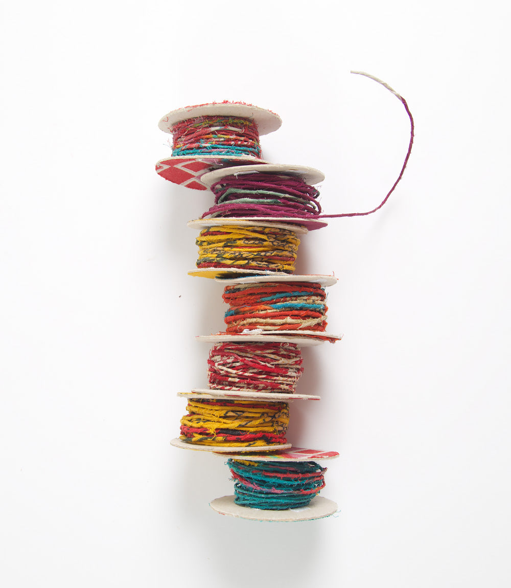 Upcycled Saree Wrapped Wire - Paper Reel, Assorted Colours, 10m