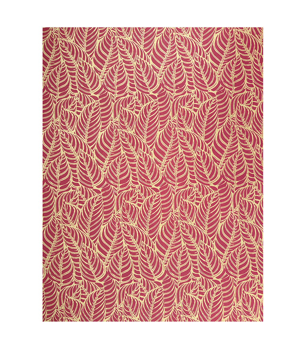 Jute Paper - Fuschia Leaf, Pack of 6