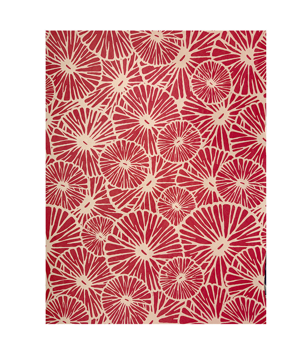 Jute Paper - Red Bloom, Pack of 6