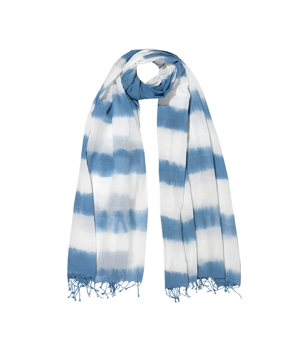 Scarf - Organic Cotton &amp; Natural Tie Dye - Indigo